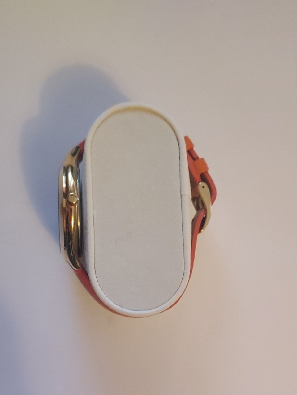 Michael Kors Watch Large Face Gold And Orange Leather Band - Picture 4 of 16